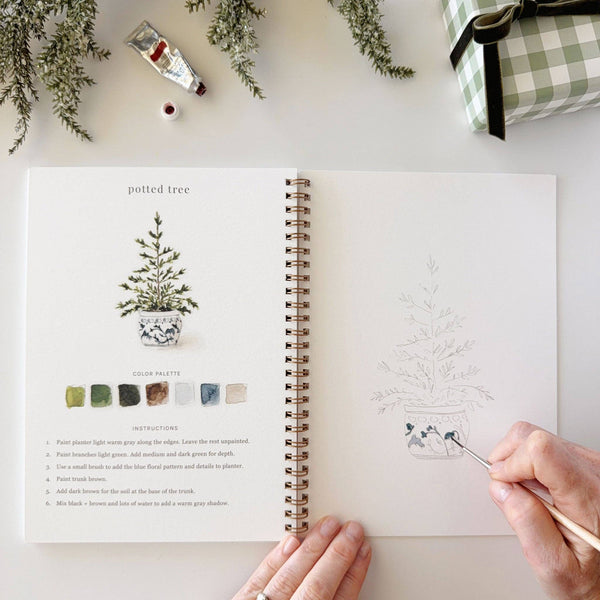 Classic Christmas Watercolor Workbook by Emily Lex Studios - Little Flower Soap Coemily lexEmily Lex Studiowatercolor coloring bookart supplies