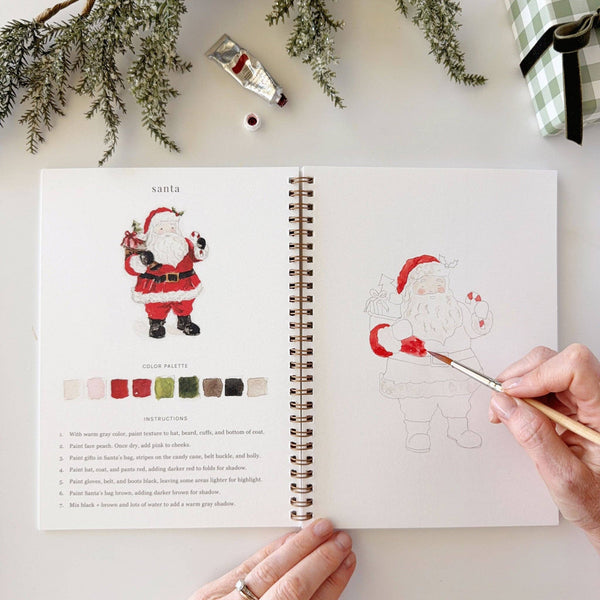 Classic Christmas Watercolor Workbook by Emily Lex Studios - Little Flower Soap Coemily lexEmily Lex Studiowatercolor coloring bookart supplies
