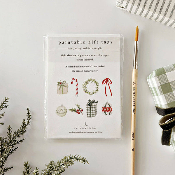 Classic Holiday Paintable Gift Tags - Little Flower Soap Coartart-activitybeginner watercolor kitart supplies