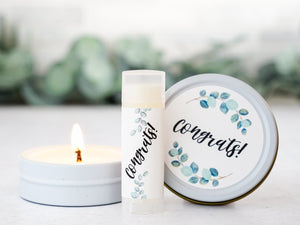 Congrats Small Candle and Lip Balm Gift - Little Flower Soap Co