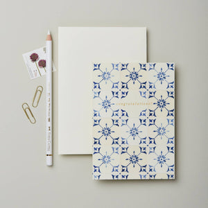 Congratulations! - Blue Tile Card - Little Flower Soap Co