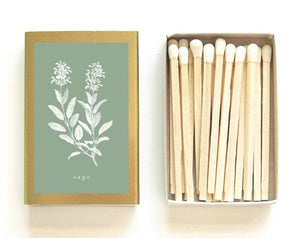 Decorative Botanical Match Box - Sage - Little Flower Soap Co
