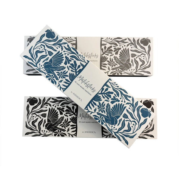 Decorative Box of Matches: Black - Little Flower Soap Coblackmatchmatch box