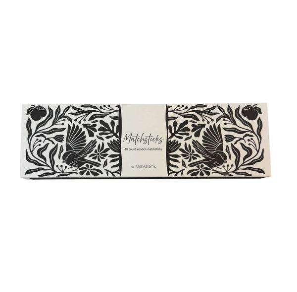Decorative Box of Matches: Black - Little Flower Soap Coblackmatchmatch box