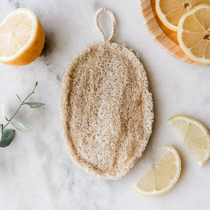 Double Layer Natural Oval Loofah Sponge - Little Flower Soap Co