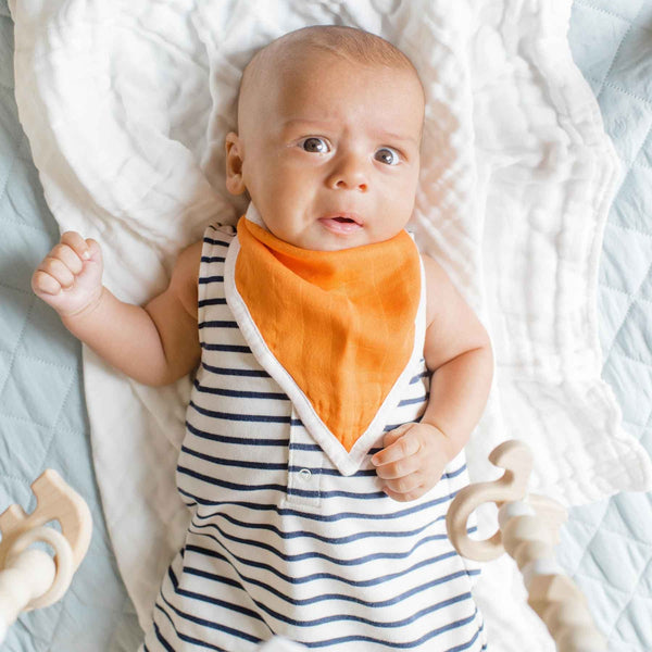 Little Cutie Muslin Bib Set of 2 - Orange Blossom Baby Shower