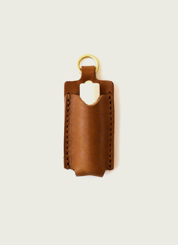 Leather ChapStick Holder: Tan