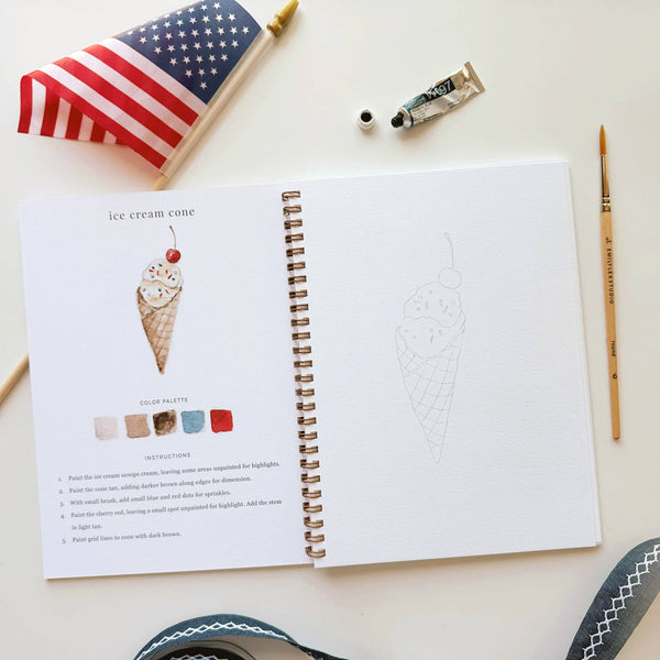 Emily Lex Studio Americana Watercolor Workbook - Little Flower Soap Co4th - of - julyart - activitycraft - kitart supplies