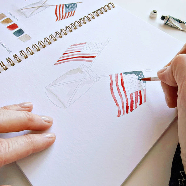 Emily Lex Studio Americana Watercolor Workbook - Little Flower Soap Co4th - of - julyart - activitycraft - kitart supplies