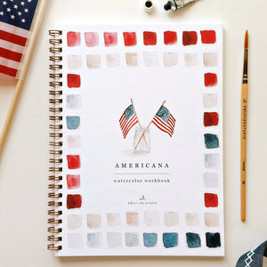 Emily lex studio americana 250th aniversary of America flag Memorial Day watercolor workbook