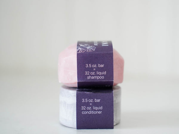 English Lavender Shampoo & Conditioner Bar Set - Little Flower Soap CoBath and Showerconditioner barhair care sethair