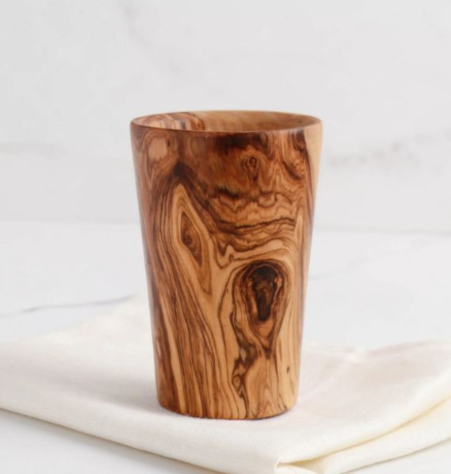 Tiny Handmade Olive Wood Drinking Cup