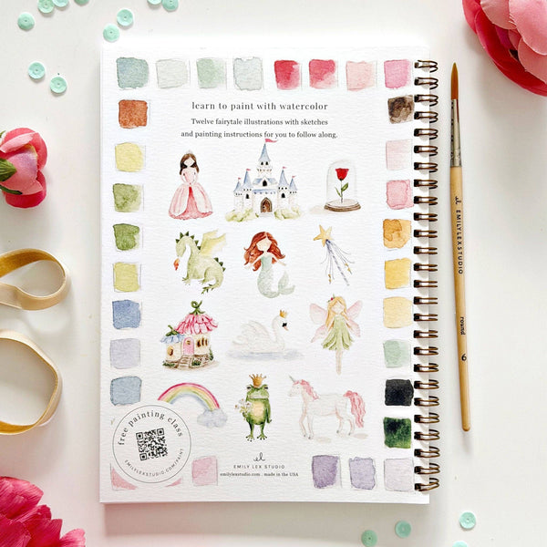 Fairytale Watercolor Workbook by Emily Lex Studio - Little Flower Soap Cobeginner watercolor kitemily lexEmily Lex Studiocrafting kit