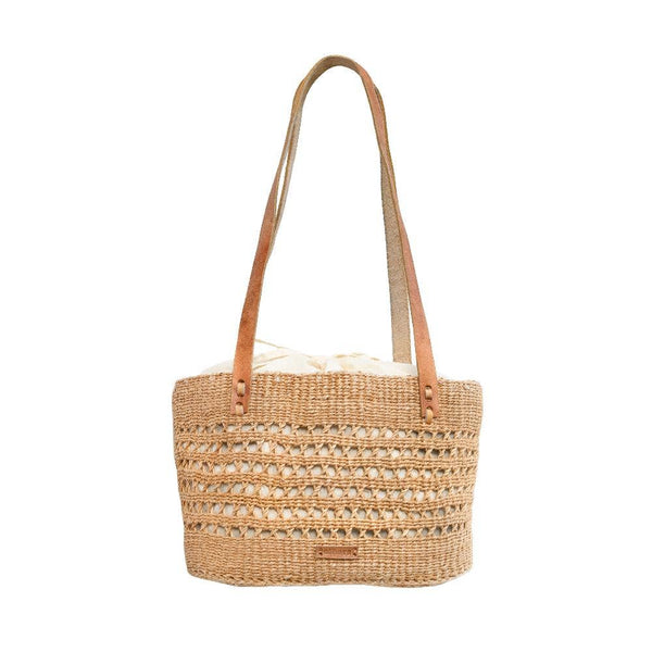 Handwoven Kenyan Sisal Bag with Drawstring Lining – Small