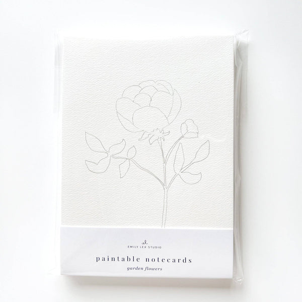 Pre-order Garden Flowers Paintable Watercolor Note Card Set