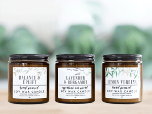 Gift Box of 3 Simple and Natural Scented Candles - Little Flower Soap Co