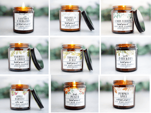 Gift Box of 3 Simple and Natural Scented Candles - Little Flower Soap Co