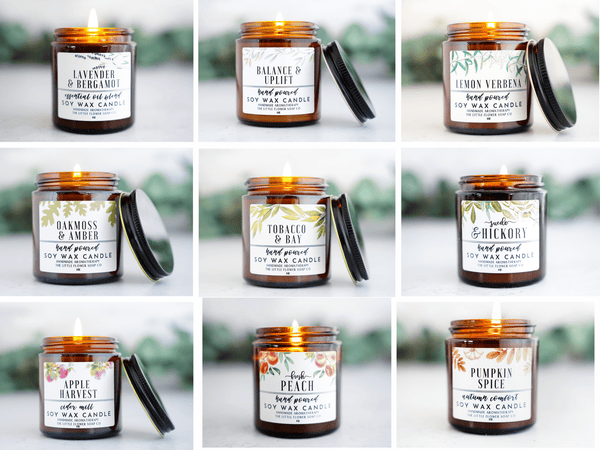 Gift Box of 3 Simple and Natural Scented Candles - Little Flower Soap Co