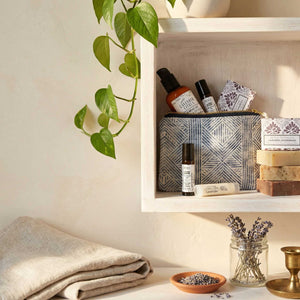 Gift Set - Canvas Makeup Bag - Little Flower Soap Cobathroom accessoriesbathroom decorcanvas cosmetic bagSpa Gift Box