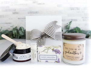 Godmother Ask Gift - Will you be my Godmother Relaxation Box - Little Flower Soap Co