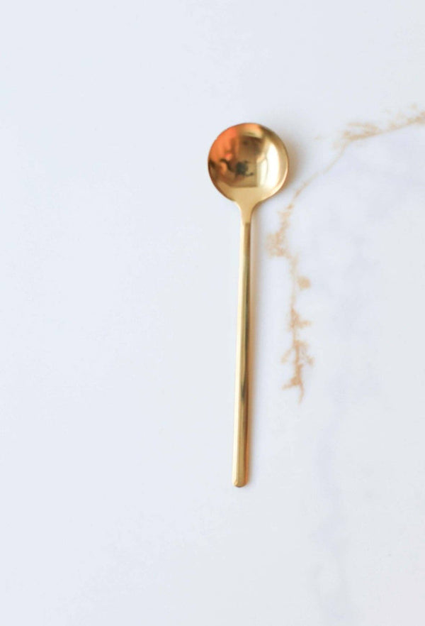 Gold-Plated Stainless Steel Stirring Spoon - Little Flower Soap Co