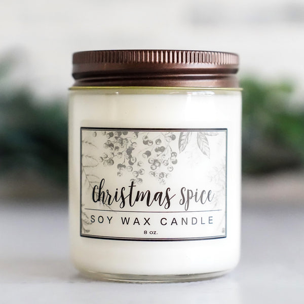 Christmas Spice Essential Oil - 8oz Soy Wax Candle