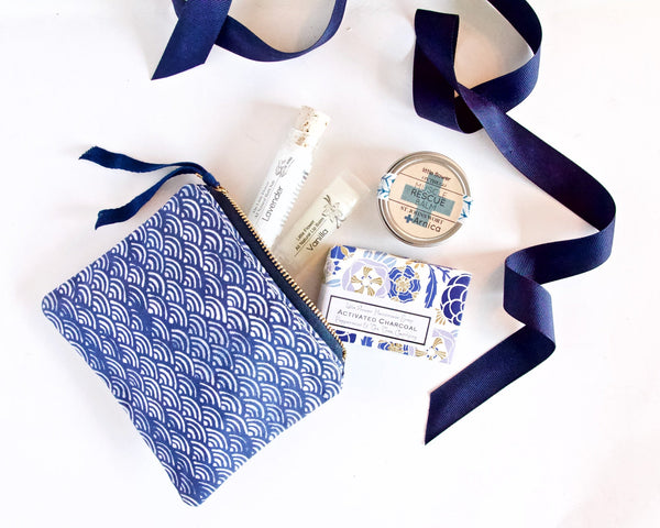 Handmade Travel Cosmetic Pouch and Spa Gift Set - Little Flower Soap Co