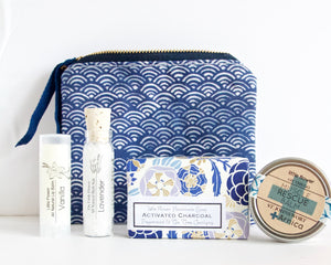 Handmade Travel Cosmetic Pouch and Spa Gift Set - Little Flower Soap Co