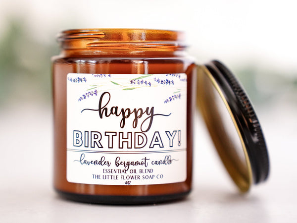 Happy Birthday Relaxation Spa Gift Box - Womens Gift Baskets for Birthday - 8 Piece - Little Flower Soap Cobirthday gift for herbirthday gifts for herBridal GiftSpa Gift Box