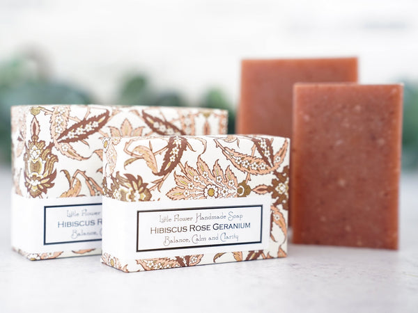 Hibiscus Rose Geranium - Handmade Bar Soap - Little Flower Soap Co