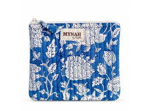 Indigo Blue Quilted Coin Pouch | Mini Wallet | Purse Organizer - Little Flower Soap Cocosmetic bagcosmetic casecosmetic pouchbag
