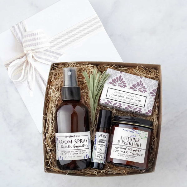 Lavender Aromatherapy Home Box - Housewarming Gift - Little Flower Soap Coadministrative professionals giftAromatherapy Candle Gift SetBaby Shower GiftSpa Gift Box