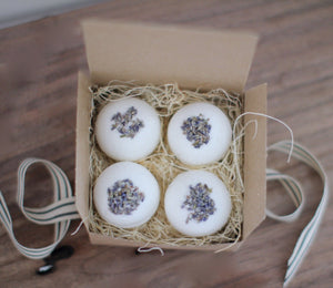Lavender Bath Bombs - Gift Set of 4 - Little Flower Soap Co