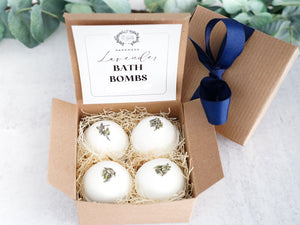 Lavender Bath Bombs - Gift Set of 4 - Little Flower Soap Co