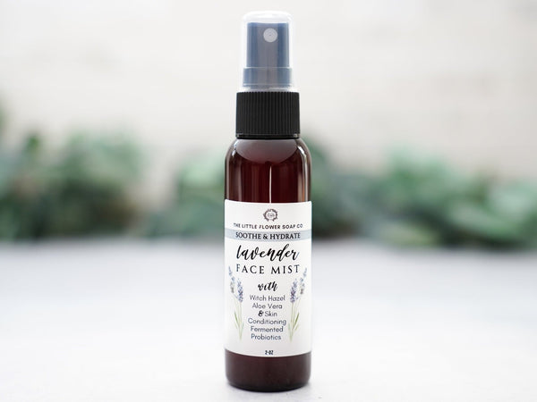 Lavender Face Mist handmade with aloe, witch hazel, and probiotics to calm, tone, and hydrate skin naturally.