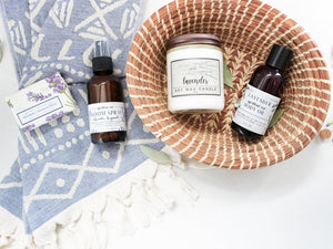 Lavender Favorites Gift Basket - Little Flower Soap Cogift noteHandmade Mother's Day giftsHappy Mother's DaySpa Gift Box
