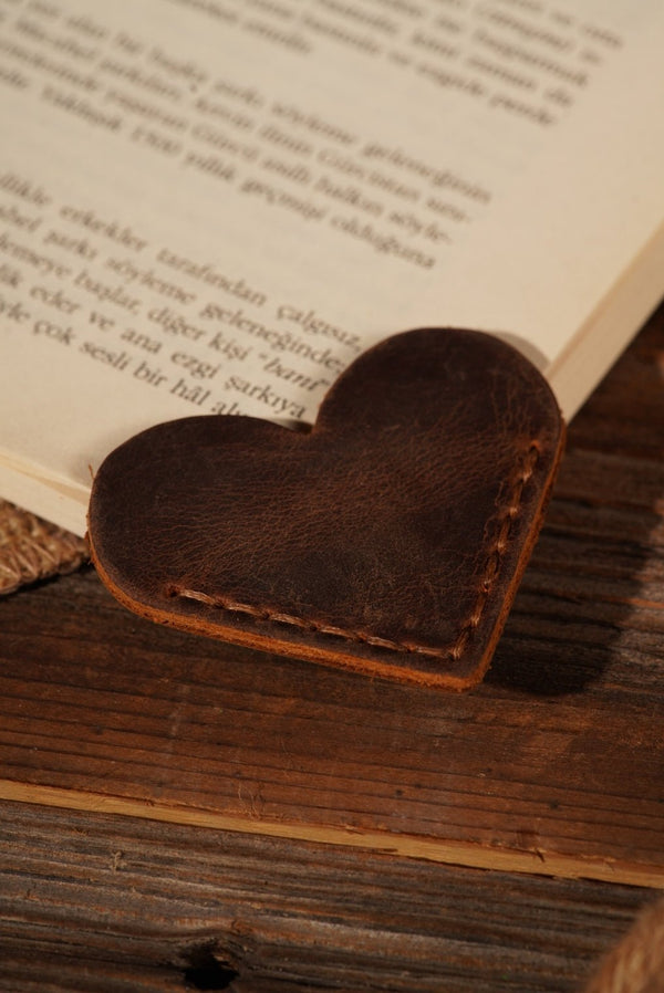 Leather Heart Bookmark for Valentine's Day - Little Flower Soap Co
