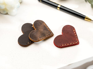 Leather Heart Bookmark for Valentine's Day - Little Flower Soap Co