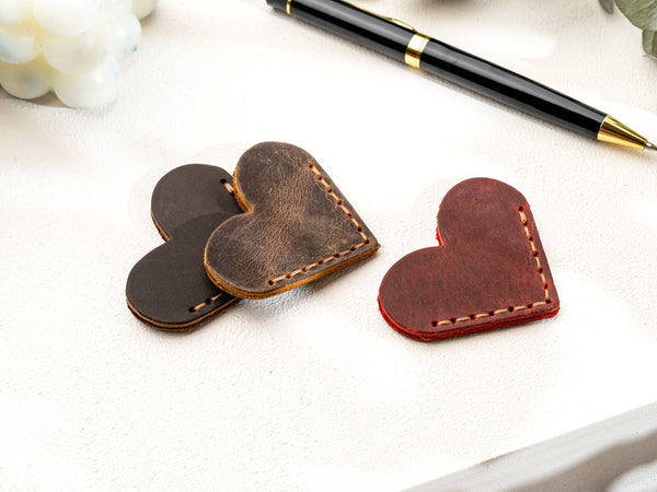 Leather Heart Bookmark for Valentine's Day - Little Flower Soap Co