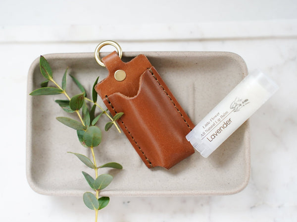 Leather Lip Balm Holder - Little Flower Soap Co