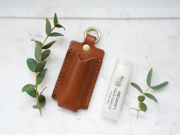 Leather Lip Balm Holder - Little Flower Soap Co