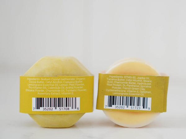 Lemongrass Shampoo & Conditioner Bar Set - Little Flower Soap CoBath and Showerconditioner barEco Friendlyshampoo