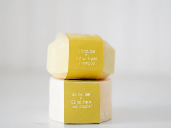 Lemongrass Shampoo & Conditioner Bar Set - Little Flower Soap CoBath and Showerconditioner barEco Friendlyshampoo