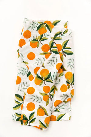 Little Cutie Muslin Swaddle - Orange Blossom Baby Wrap - Little Flower Soap Co