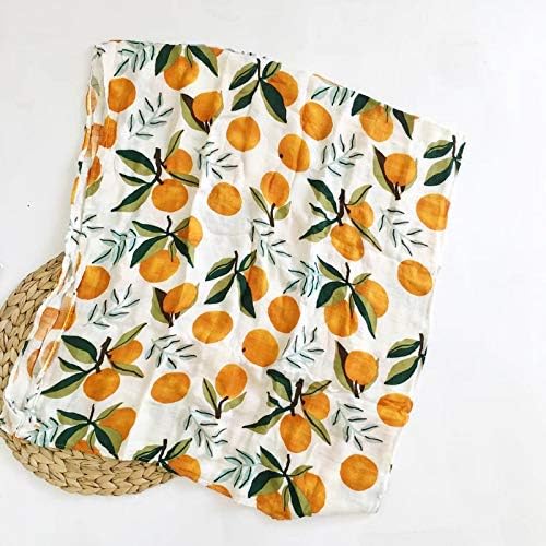 Little Cutie Muslin Swaddle - Orange Blossom Baby Wrap - Little Flower Soap Co