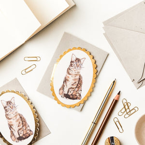 Mini Card - Tabby Cat - Little Flower Soap Co