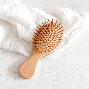 Mini travel bamboo hair brush eco friendly care