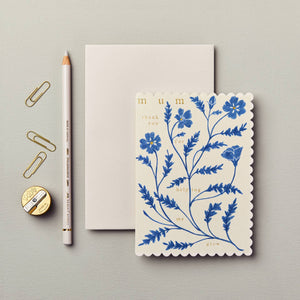 Mum thank you card - Blue Floral - Little Flower Soap Co