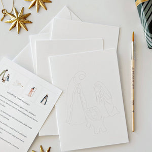 Nativity Paintable Watercolor Note Card Set - Little Flower Soap Coartart suppliesart-activityart supplies