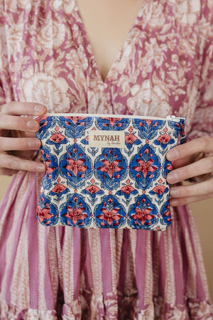 Nautical Nantucket Quilted Coin Pouch | Mini Purse - Little Flower Soap Cocosmetic bagcosmetic casecosmetic pouchbag